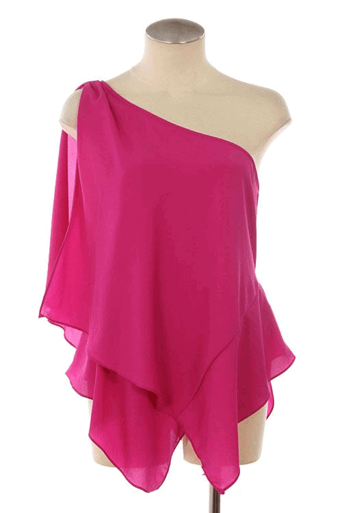 One Shoulder Layered Blouse